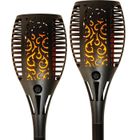 Lot de 2 lampes solaires VOLTRONIC 51 LED effet flamme pour éclairage de jardin solaire