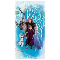 Serviette de Bain Drap de Plage Disney Frozen La Reine des Neiges II - 70 x 140 cm Anna Elsa Olaf Kristoff Sven 100% Coton