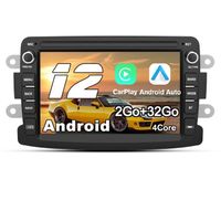 Junsun Autoradio Android 12 2Go+32Go pour Renault Dacia Duster Sandero Captur Lodgy Symbol Logan 7" Écran Carplay Android Auto GPS