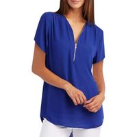 Chemise Femmes à Manches Longues pour-Chemisier à col en V Chemise Tunique avec Bouton Élégant Blouse Chic Tee Shirt Basique Hauts 