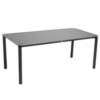 Table de terrasse rectangulaire en aluminium noire