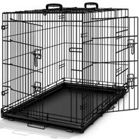 TRESKO Cage de Transport pour Chien 77 x 48 x 54 cm | 2 Portes, Pliable | Transportable | Caisse de Transport en métal