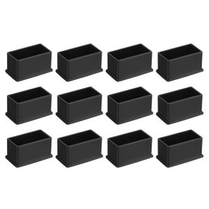 Lot De 12 Bouchons Carrés Noirs En Plastique 35x35 Mm - Pour Tubes Ou Profilés - Marque Uxcell - Neuf