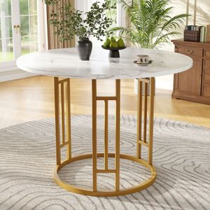 Table à manger ronde 80×80×76cm - Pour 4 pers., table cuisine/salon