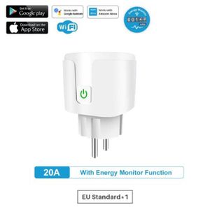 PRISE Plug ue - 1 PCS - prise WiFi intelligente EU 20A, moniteur d'alimentation, minuterie Tuya SmartLife APP Contr