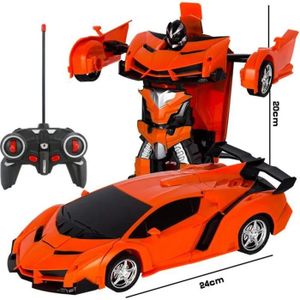 VEHICULE RADIOCOMMANDE Orange - Robot de transformation de voiture électr