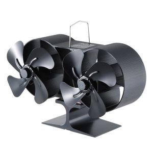 Mini ventilateur de po/êle /à bois 4 pales aliment/é par la chaleur Noir