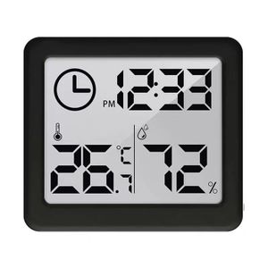 MESURE THERMIQUE Thermomètre/hygromètre avec fonction horloge GreenBlue GB384B noir