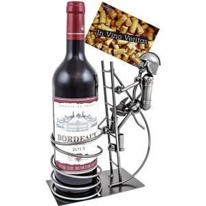 BRUBAKER - Porte-Bouteille de vin - Moto Side-Car Rouge - Sculpture en  Métal - Carte de voeux INCL. - Idée Cadeau Originale