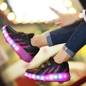 Skybird-UK LED Lumières Clignotant Couleur Changeant Chaussures à roulettes Multisports Outdoor 7 Couleurs LED Colorés Gymnastique Sneakers avec Rouleau de Garçon et Fille 