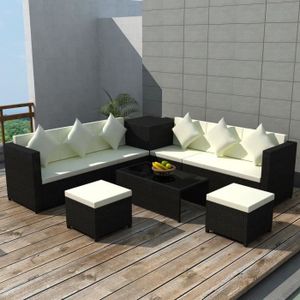 Salon De Jardin Grand Soleil Positano En Poly Rotin Canape Table