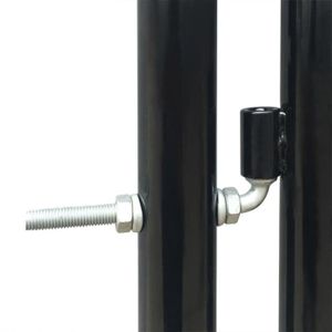 PORTAIL - PORTILLON LEX Portail simple de clôture Noir 300x250 cm - Qq
