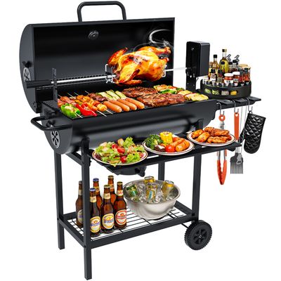 Barbecue Mixte Charbon Et Gaz VidaXL – 3 Brûleurs + Grille, Neuf Sous Emballage