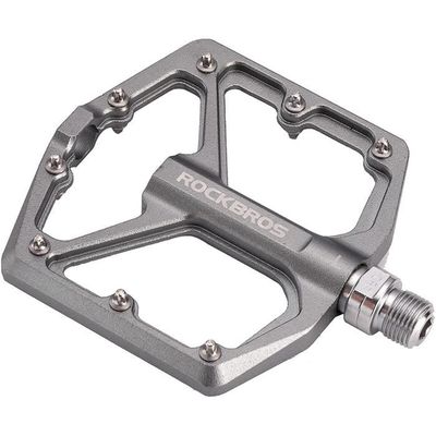 Pédales VTT Eastrise – Alliage Aluminium 221g – Antidérapant Avec Bandes Réfléchissantes – 110x95mm – Compatible Route Et VTT – Noires/argent
