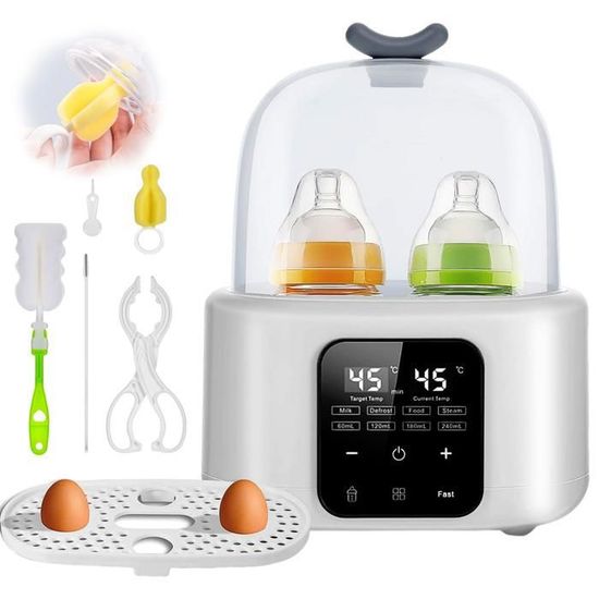 Chauffe Biberon Et Petit Pots Chauffe-Biberon 8-en-1 Mapille - Stérilisateur Et Réchauffeur LCD - Pour Lait Et Aliments Bébé - 220V Chauffe Biberon Nomade