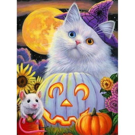 Bimkole DIY 5D Diamond Painting Kits Citrouille D'halloween, Tasses