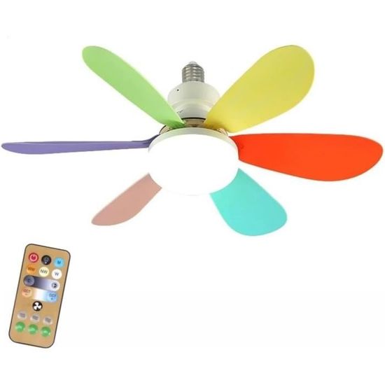 Ventilateur Plafond Avec Lumière RGB - Télécommande - 3 Vitesses - Timer - Sécurité Sans Pales - Pour Chambre Ou Salon