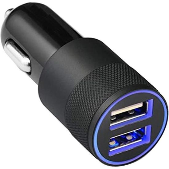 Chargeur Allume-cigare USB 24W Double Port - Compact, Charge Rapide 4.8A - Pour Téléphone, Tablette, GPS Voiture