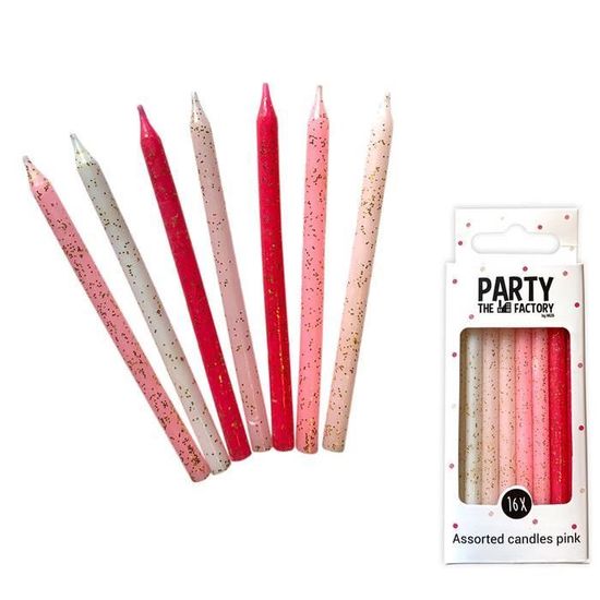 Haza Original Bougies D Anniversaire Brillantes 9 5 Cm Rose 16 Pieces Cdiscount Maison