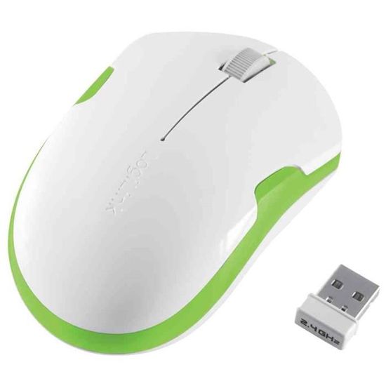 souris optique sans fil pour ordinateur portable blanc/vert