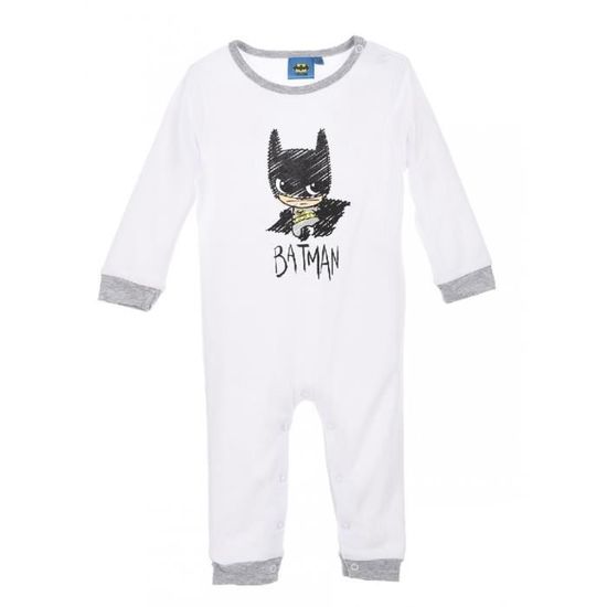 Pyjama Sans Pieds Coton Bebe Batman Blanc Gris De 3 A 24mois Gris Noir Cdiscount Pret A Porter