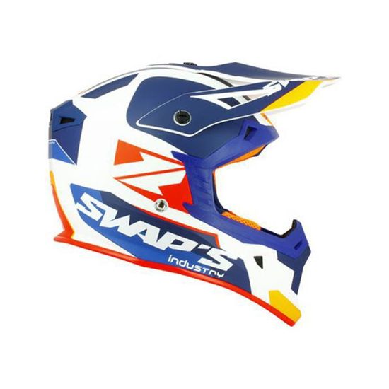 Casque Cross Blur S818 FullGaz Taille L - Bleu/Jaune Fluo Mat, Confort Et Protection