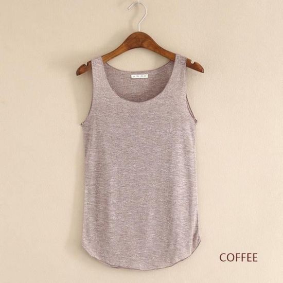 Débardeur Femme Col Rond Ample - Tissu Doux été - Taille S à 2XL - Pour Tous Les Jours, Bureau, Sorties