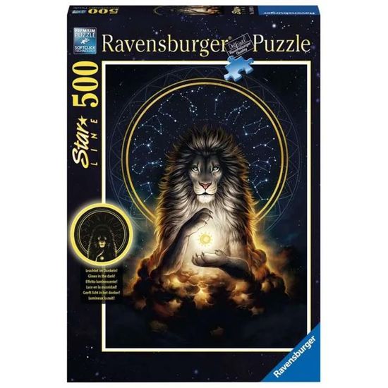 Lot De 2 Puzzles Ravensburger 500 Pièces - Thème Animaux (Lion & Cheval) - Complets - Occasion