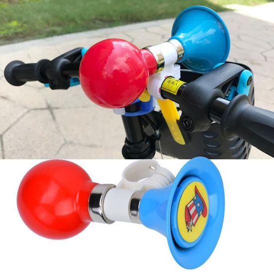 Klaxon Lumineux Pour Scooter Ou Vélo Enfant | 110 DB, Lumière LED | Rechargeable USB | Étanche | Bleu/Rouge/Jaune