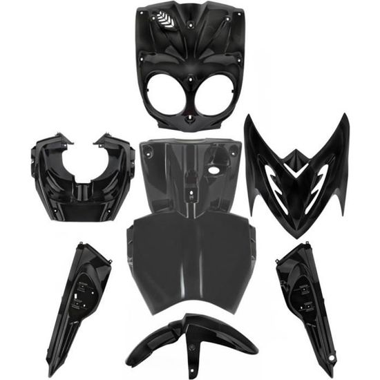 Kit Carénage Noir Mat MBK Spirit 50 - 4 Pièces Pour Scooter 2004-2017