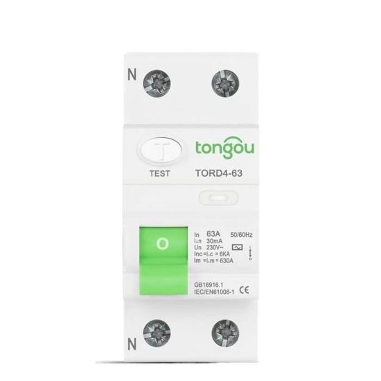 Disjoncteur Différentiel 30mA 40A Type A 4P – Protection Fuite, 400V, Montage Rail DIN