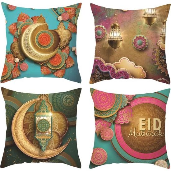 Lot De 4 Housses De Coussin 45x45 Cm - Motifs Flocons Et Sapins De Noël - Polyester Doux, Lavable, Zip Caché - Pour Canapé, Salon, Chambre - 6
