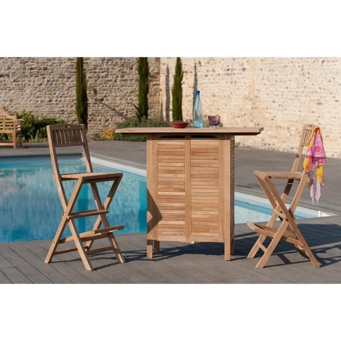 Chaise Pliante de Bar en Teck Massif JARDITECK