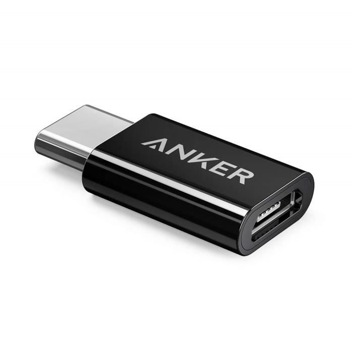 Anker [Pack de 2] Adaptateur USB C vers Micro USB avec Résistance 56k ohms - Connecteur USB Type C mâle vers Micro B Femelle