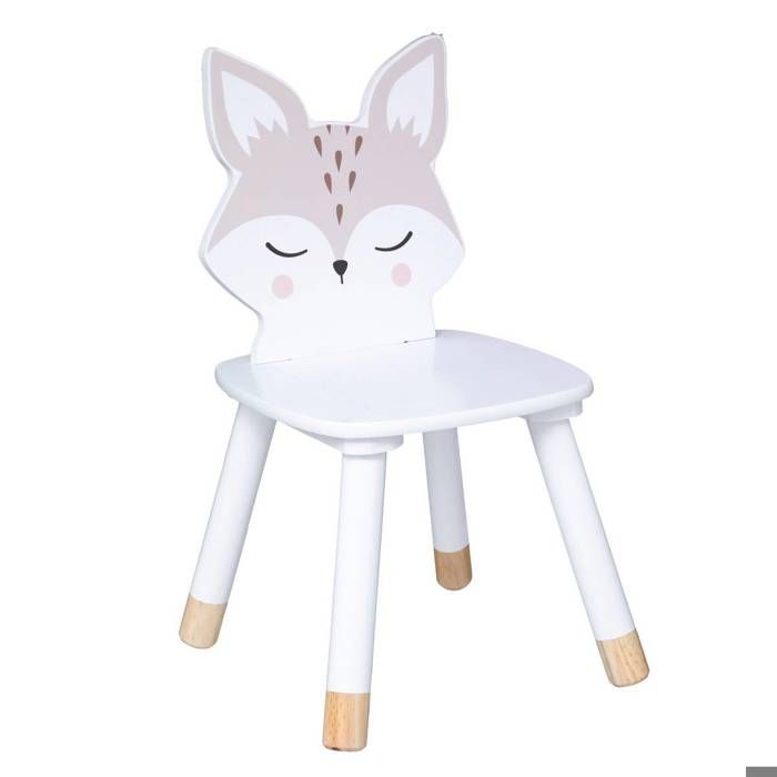 Chaise Enfant Mini Baya Atmosphera - Hauteur 55 Cm - Blanc - Structure Bois Hêtre - Assise Rembourrée