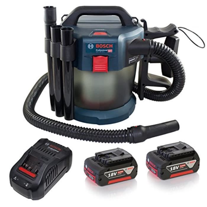 Bosch Professional 06019C6301 Aspirateur Sans-Fil GAS 18 V-10 (18 V, 4,7 kg, 90 mbar, Pack d'Accessoires) Bleu/noir 1, Bleu/noir