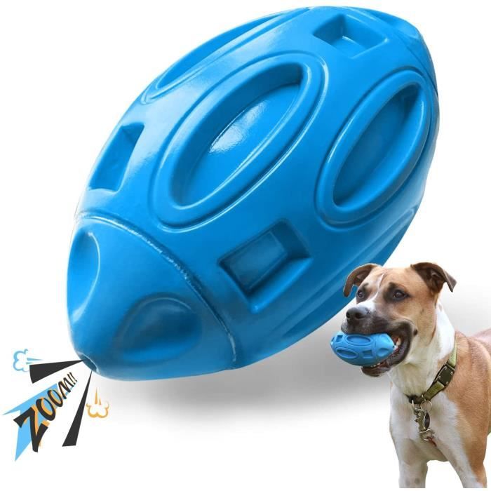 Jouet Jeux chien ,Jouet rugby en caoutchouc avec générateur de sons pour les chiens ,durable--Bleu