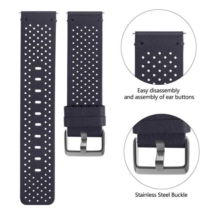 bracelet de montre vendu seul Bracelet en cuir de luxe de remplacement pour bracelet de montre intelligente Fitbit Versa 2