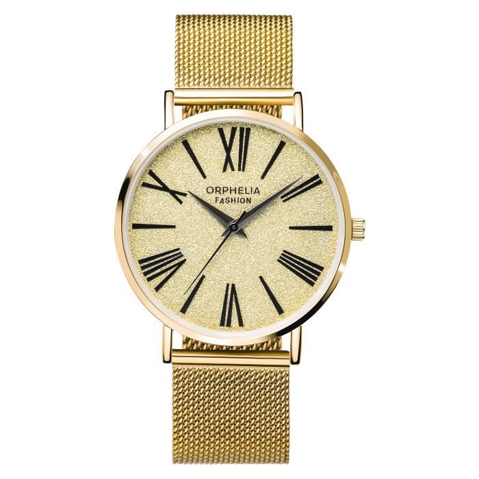 Orphelia Fashion - Montre Femmes - Quartz - Analogique - Bracelet en Acier inoxydable - Doré - OF714827