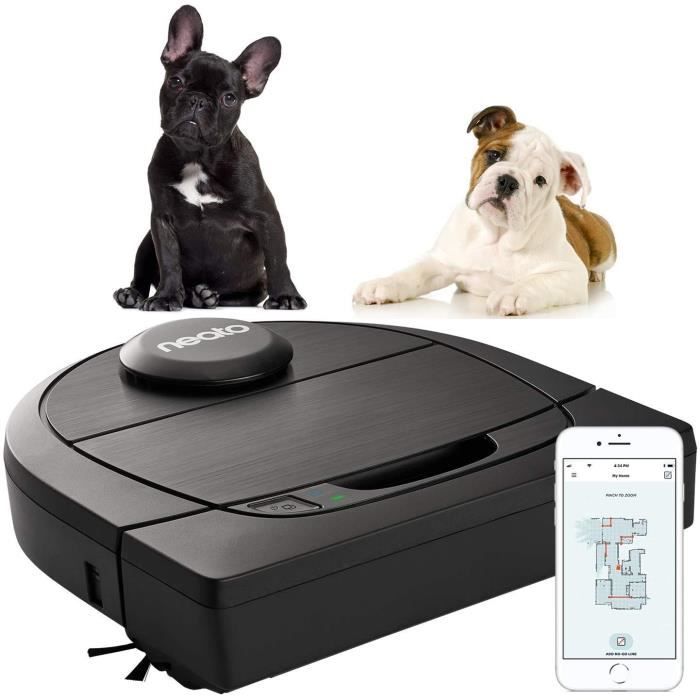 Neato Robotics D650 aspirateur robotique avec accessoires exclusifs pour animaux domestiques, robot aspirateur pour le nettoyage des