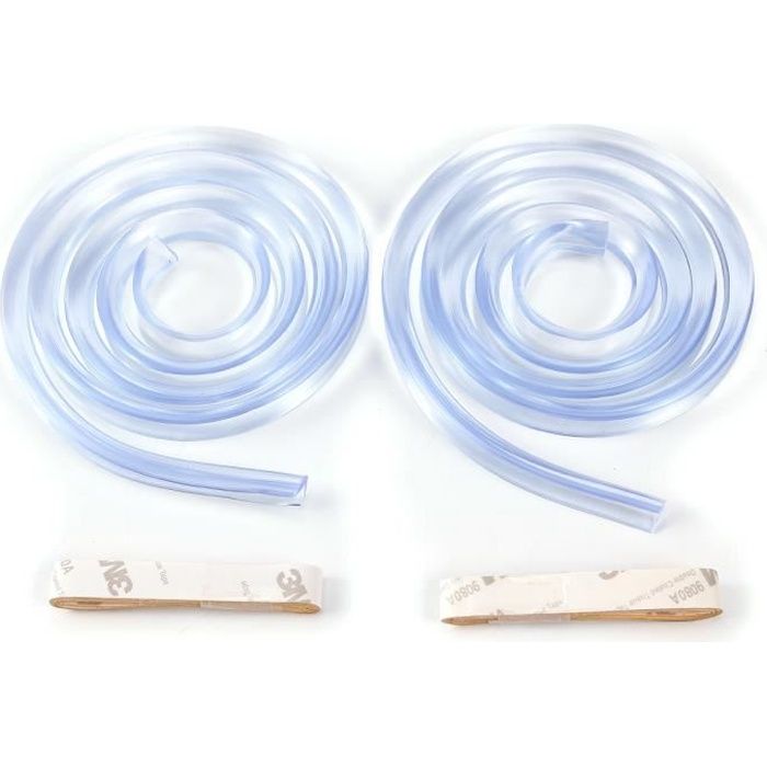 2pcs 1m Bande Protège Coin Bord Table Meuble Protection Rebord Angle Pare-choc Transparent