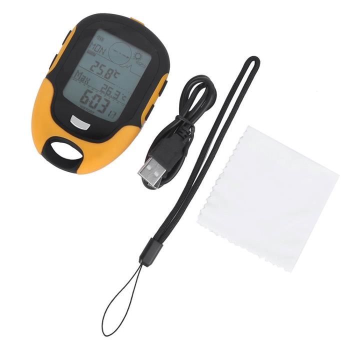 Altimètre électronique GPS, FR510 ABS IPX4 Navigation extérieure étanche/Altimètre/Compas d'humidité de la