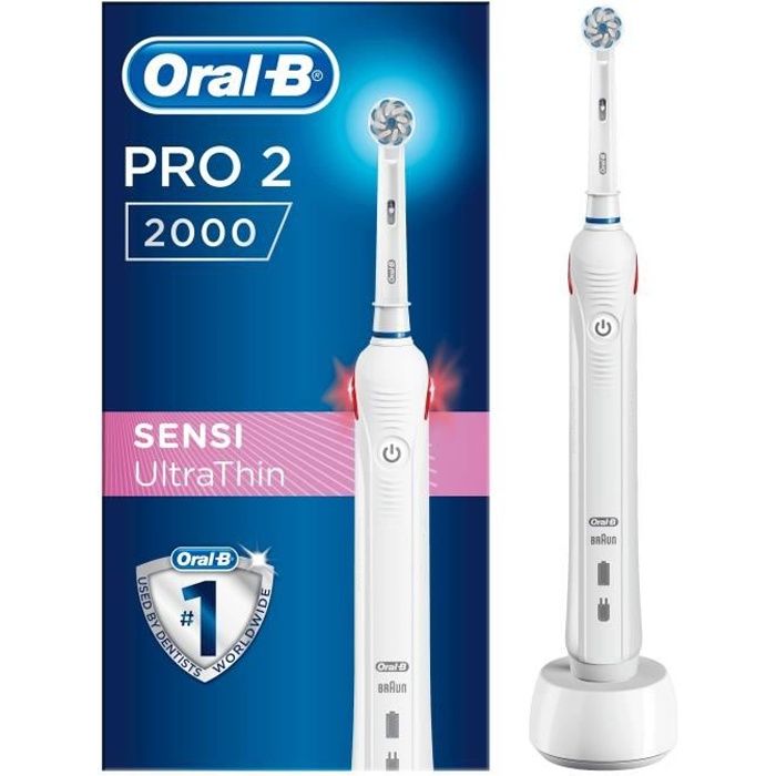 Brosse à Dents Électrique - Oral-B Pro 2 2000 - Blanche