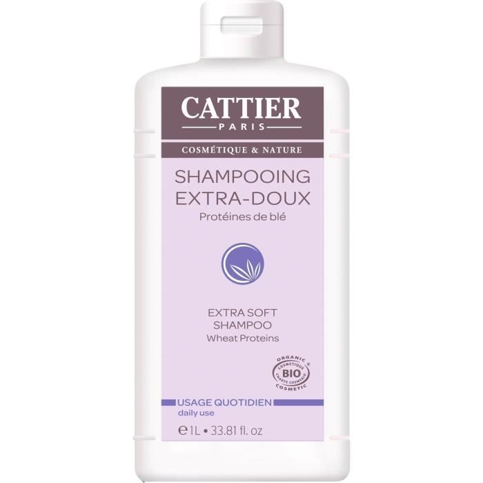 CATTIER Shampooing ExtraBioDoux Usage Quotidien 1 L