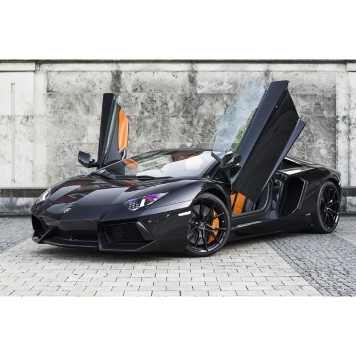Poster Affiche Voiture Moderne Italienne Supercar Luxe Sport Course Noir 42cm x 63cm