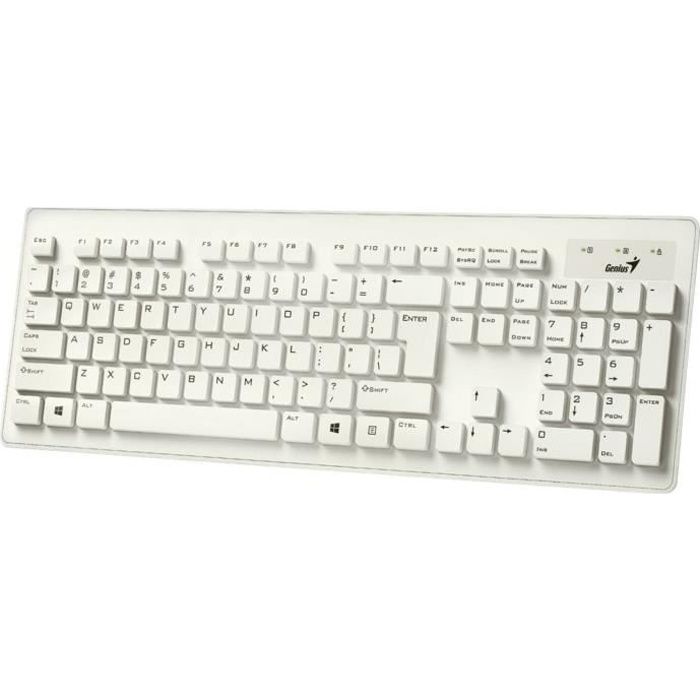 GENIUS Clavier SLIMSTAR - AZERTY - Filaire - Blanc - PC