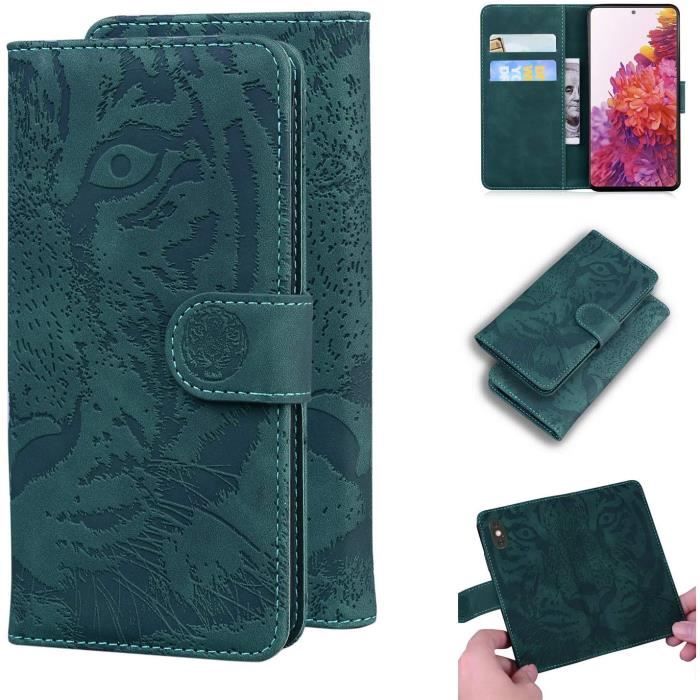Etui en cuir pour Samsung Galaxy S20 FE Etui en cuir PU Etui à rabat Fermeture magnétique Motifs de tigre Fonction de support AO