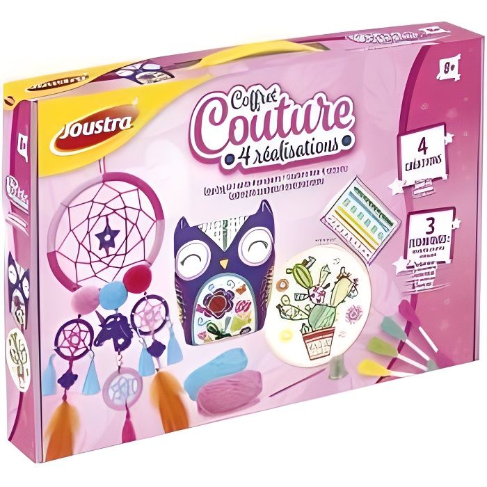 Coffret Couture 4 creations : attrape reves, porte-monnaie, tableau, peluche - Des 8 ans