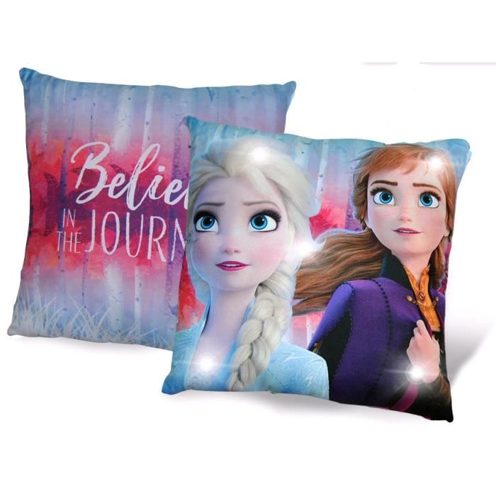 Kids Licensing coussin avec leds Congelé 2 filles 40 x 40 cm polyester