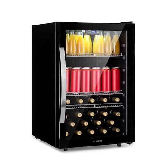 Réfrigérateur - Klarstein Beersafe 5XL - 148 L - 3 clayettes - Porte vitrée panoramique - Noir
